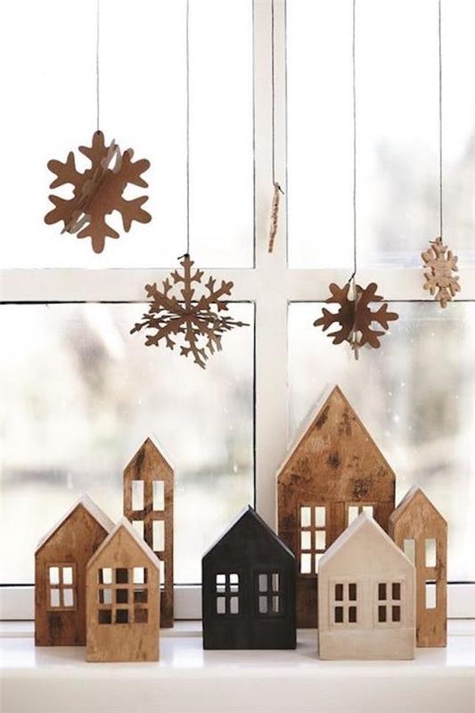 χριστουγεννιάτικες ιδέες διακόσμησης παραθύρων από ξύλο
