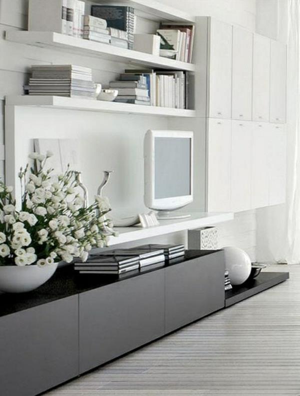 ντουλάπι τηλεόρασης λευκά λουλούδια ikea