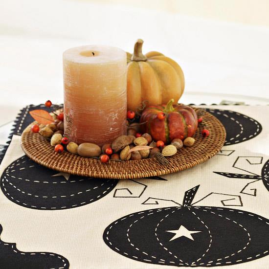 εορταστικές διακοσμήσεις τραπεζιού για το Halloween φτιάξτε μόνοι σας κεριά κολοκύθας