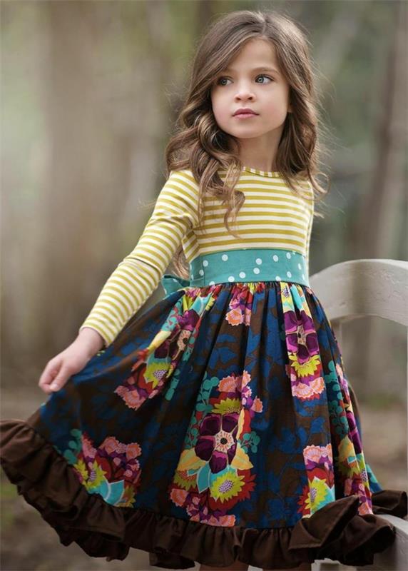 εορταστική παιδική μόδα πολύχρωμο φόρεμα