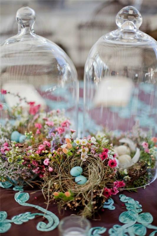 εορταστικές διακοσμήσεις τραπεζιών Πασχαλινά τραπέζια λουλούδια