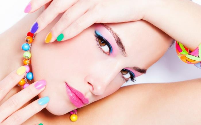 νύχια σχεδιασμός πολύχρωμα νύχια παστέλ χρώματα σχέδιο νυχιών καλοκαιρινό βερνίκι νυχιών