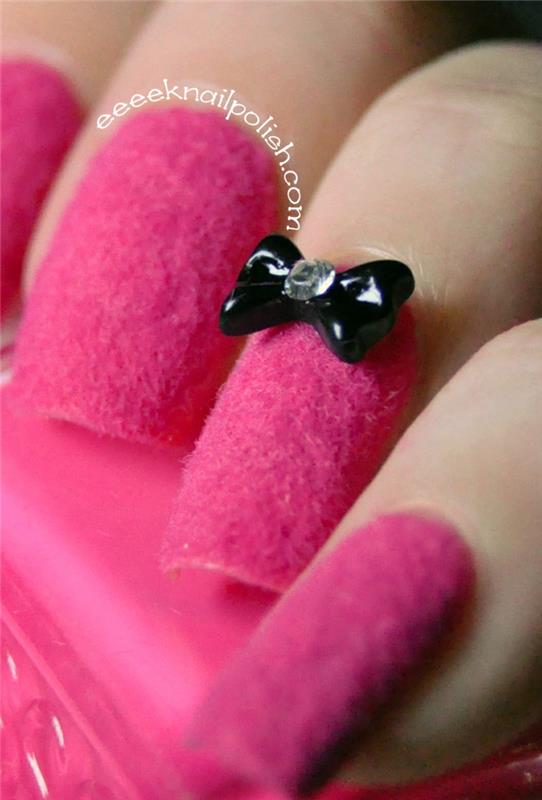 νύχια σχεδιασμού τριχωτά νύχια ροζ nailart bidler eeeeknailpolish