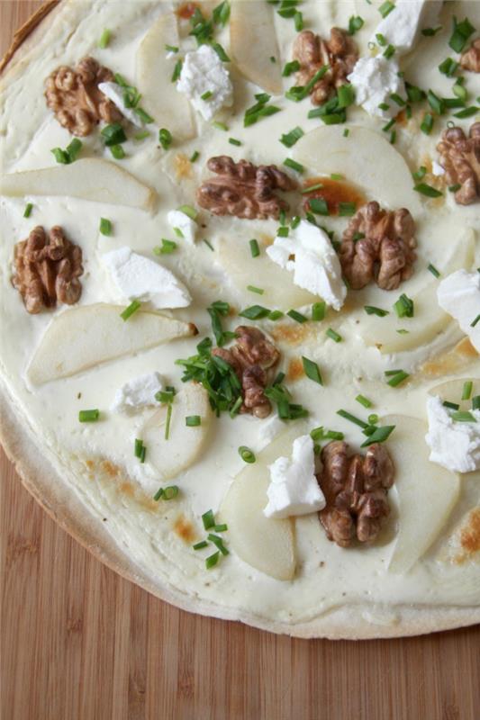 tarte flambée συνταγή φέτα καρύδια μήλα