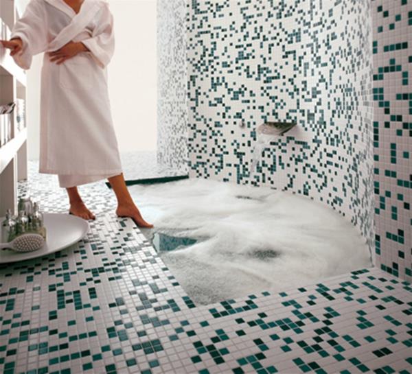 μοτίβο πλακιδίων μπάνιο μωσαϊκό πράσινο λευκό