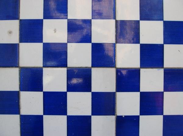 μοτίβο πλακιδίων κοβάλτιο μπλε λευκό ματ σχέδιο