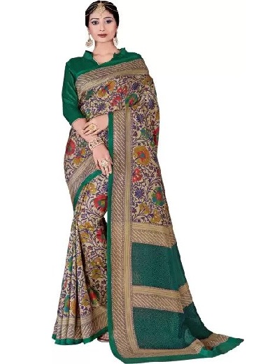 Çiçek Baskılı İpek Sarees