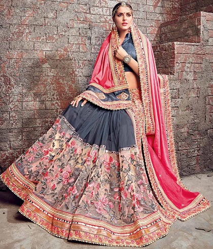 Çiçek Lehenga Sari