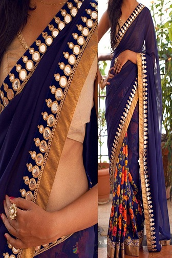 Çiçekli Yarım Sarees