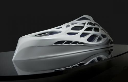 ρευστό zaha hadid γιοτ λευκά οργανικά σχήματα γραμμές