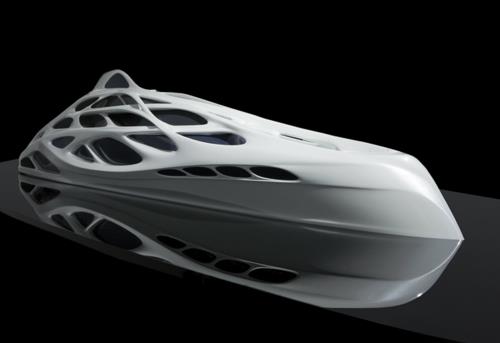 ρευστό zaha hadid γιοτ λευκά οργανικά σχήματα