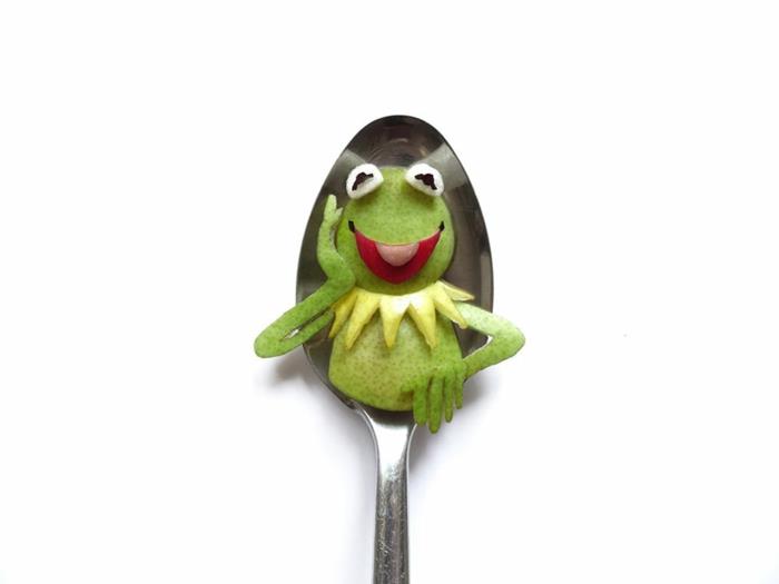 τέχνη τροφίμων κουτάλι kermit βάτραχος
