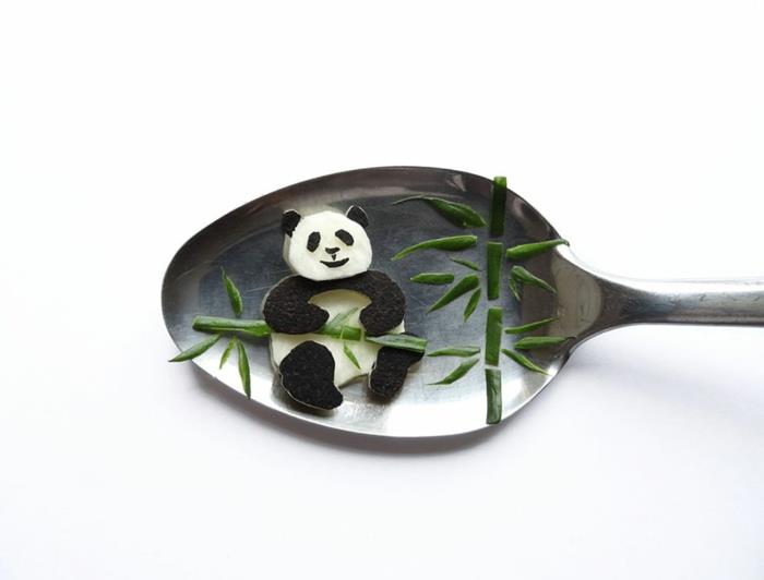 τρώτε τέχνη κουτάλι panda μπαμπού