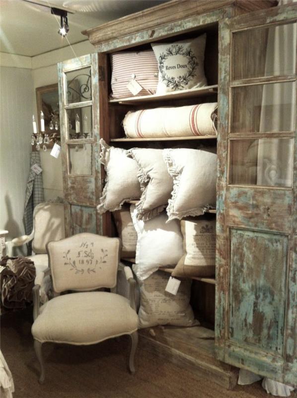 έπιπλα γαλλικής εξοχικής κατοικίας shabby chic ιδέες στυλ