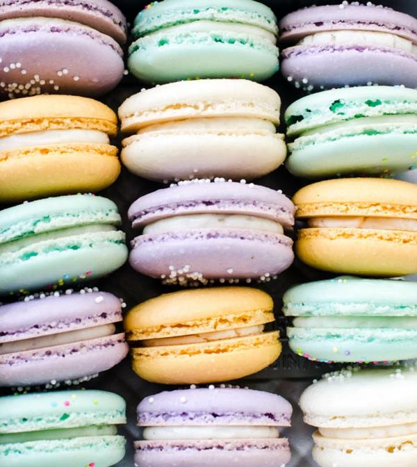 γαλλικά macarons παστέλ χρώματα