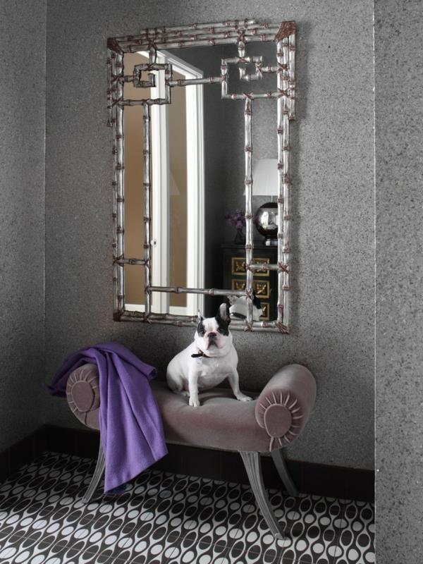 γαλλικό μπουλντόγκ κλασικός καναπές τοίχου καθρέφτη