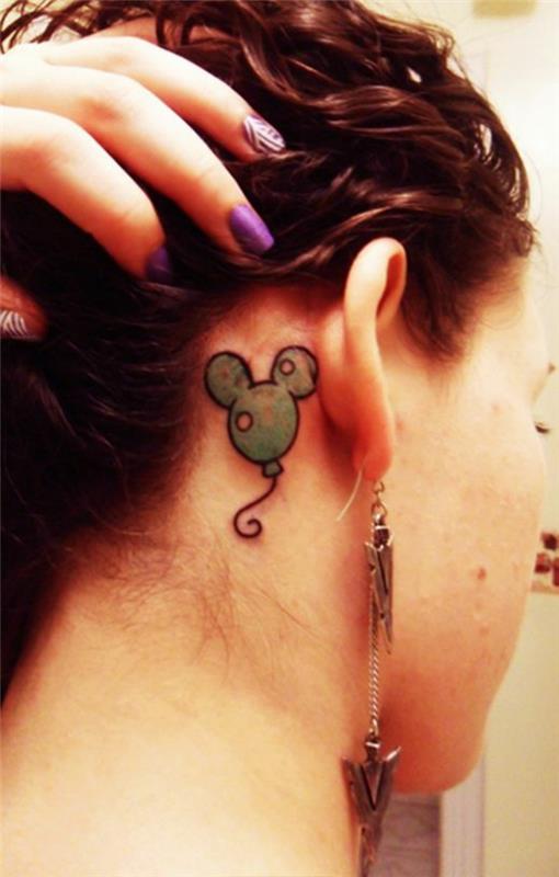 γυναίκες τατουάζ πίσω από το αυτί χαριτωμένο