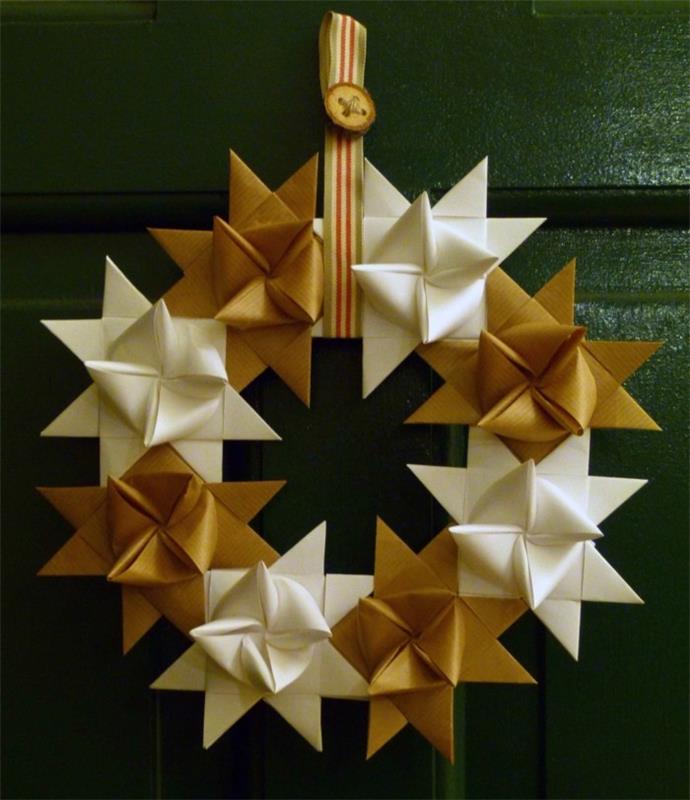 tinker fröbelstern κάντε το δικό σας στεφάνι πόρτας ως χριστουγεννιάτικη διακόσμηση