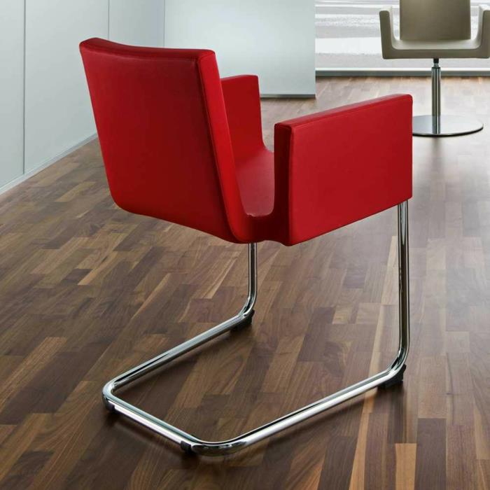 πολυθρόνα πρόσοψης Σχεδιασμός πολυθρόνας Ruven σε κόκκινη πρόβολη καρέκλα με μπράτσα