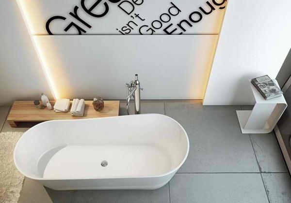 ανεξάρτητη μπανιέρα μοντέρνο σχεδιασμό τοίχου μπάνιου τσιμεντένιες πλάκες δαπέδου σχέδιο μομά