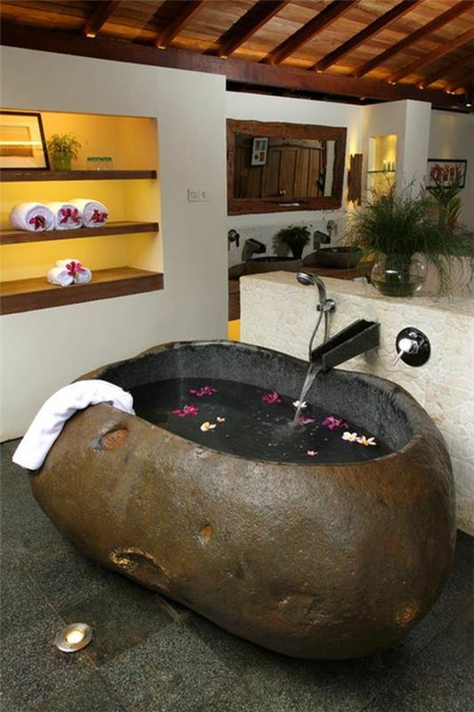 ανεξάρτητη μπανιέρα, φυσική πέτρα