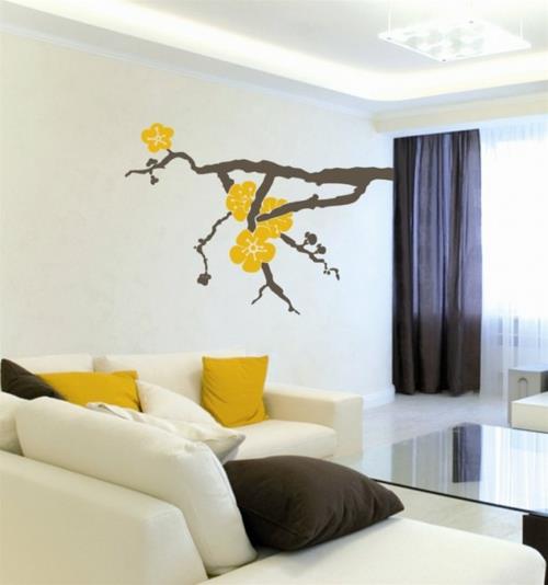 άνοιξη μοτίβο διακόσμησης κίτρινο χρώμα ταπετσαρία τοίχου