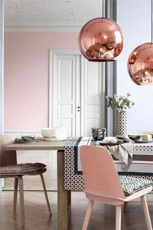 ανοιξιάτικα χρώματα ανοιχτό ροζ τραπεζαρία δημιουργούν ιδέες