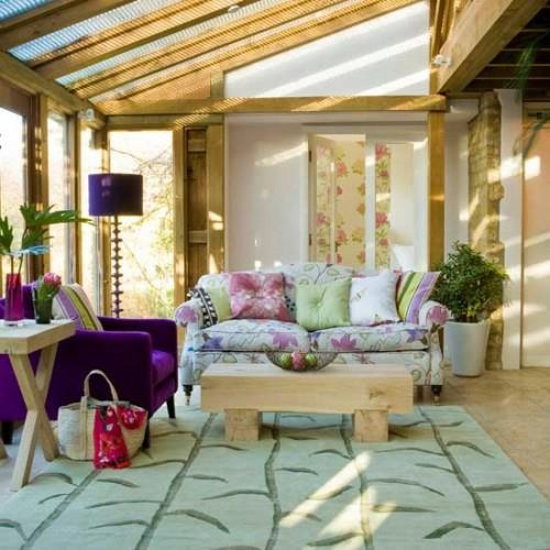 φρέσκες ιδέες διακόσμησης βεράντας φρουτιέρα μπολ ζεστό