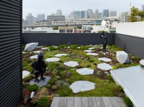 αρχιτεκτονικό πεζοδρόμιο σχεδιασμού φρέσκου roof garden