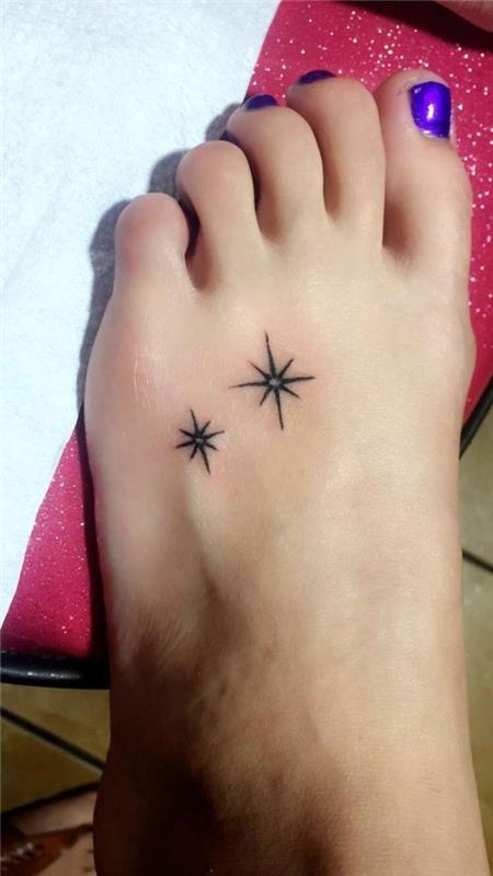 τατουάζ ποδιών αστέρια μικρό τατουάζ