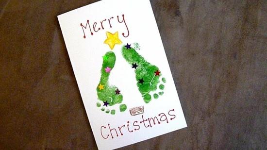 ιδέες αποτυπώματος tinker χριστουγεννιάτικες κάρτες με παιδιά