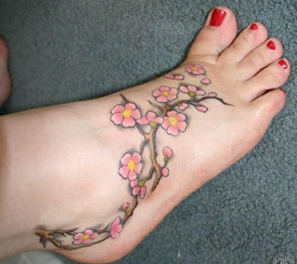 τατουάζ ποδιών σχέδια τατουάζ εικόνες λουλούδια