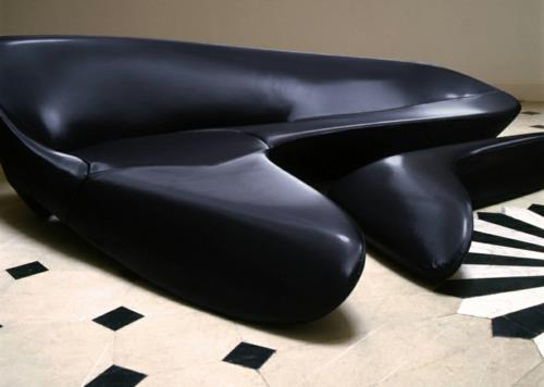 ελκυστικός όμορφος καναπές σχεδιαστών zaha hadid idee μαύρο