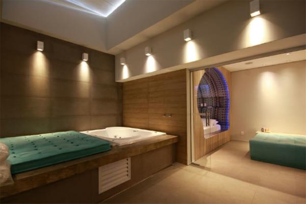 φουτουριστικό υπνοδωμάτιο σχεδιάζει παστέλ πράσινα απλά φώτα τοίχου