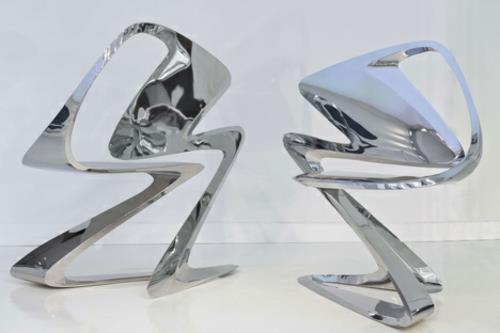 φουτουριστικό σχέδιο καρέκλας γυαλισμένο zaha εξωπραγματικά σχήματα