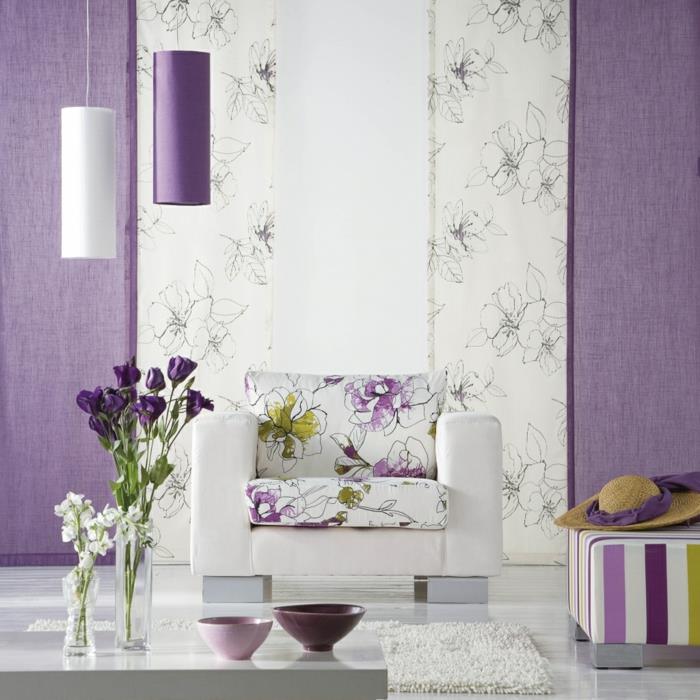 κουρτίνα υφάσματα κουρτίνα υφάσματα κουρτίνες μοβ λουλουδάτα στολίδια φυσική ίνα πολυθρόνα καναπές