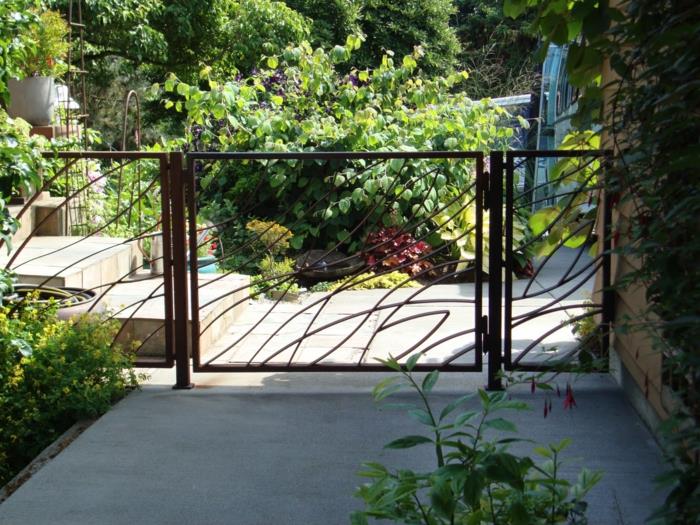 ιδέες σχεδιασμού κήπου όμορφο φράχτη κήπου μέταλλο
