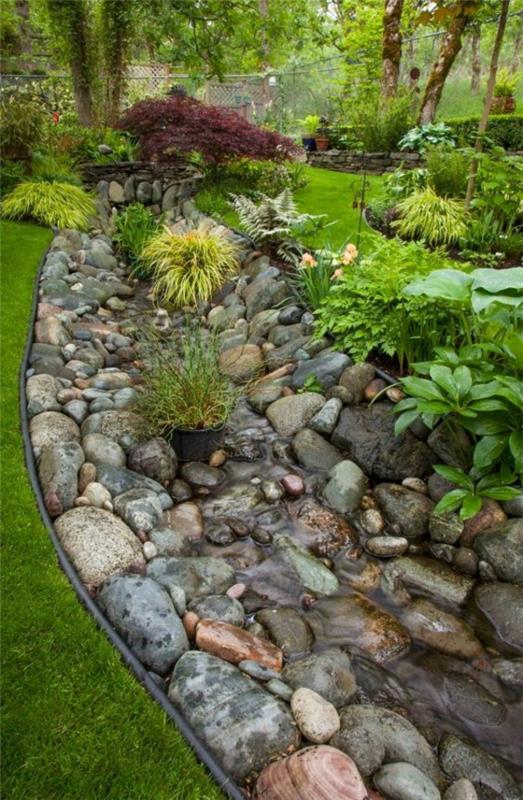 δημιουργήστε ιδέες κήπου σχεδιασμός κήπου πέτρες ποταμού