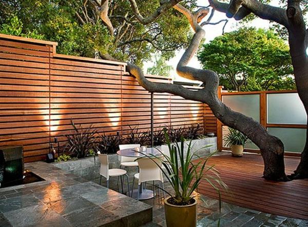 ιδέες σχεδιασμού κήπου εμπρός σχεδιασμός κήπου μοντέρνα ξύλινη οθόνη φράχτη ιδιωτικότητας
