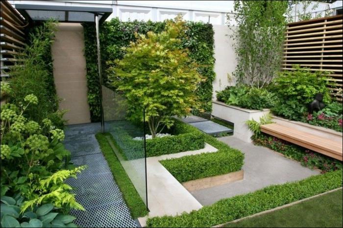 ιδέες σχεδιασμού κήπου σύγχρονη φύτευση πάγκου κήπου