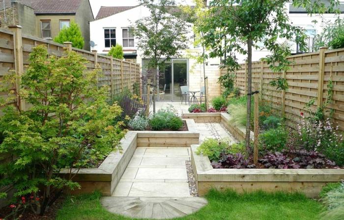 σχεδιασμός κήπου δημιουργικές ιδέες κήπου ξύλο φράχτη κήπου