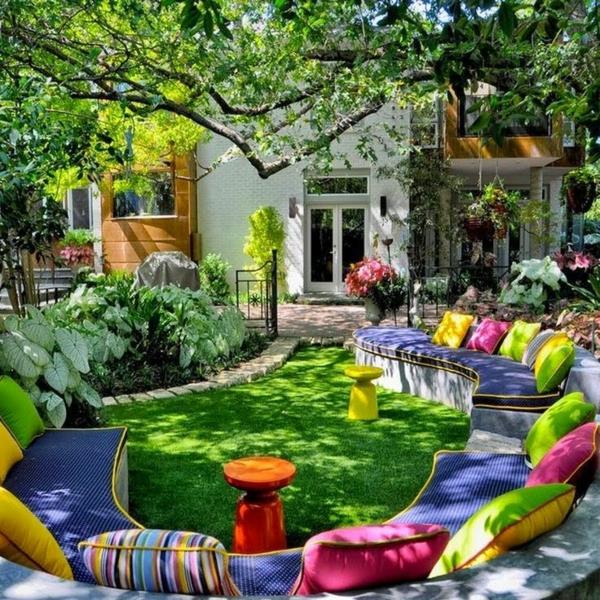 ιδέες κήπου σχεδιασμός κήπου μαξιλάρια σαλόνι σχεδιαστής σκαμπό