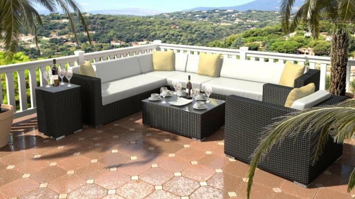 έπιπλα σαλόνι κήπου Artelia lounge epona rattan ταπετσαρία