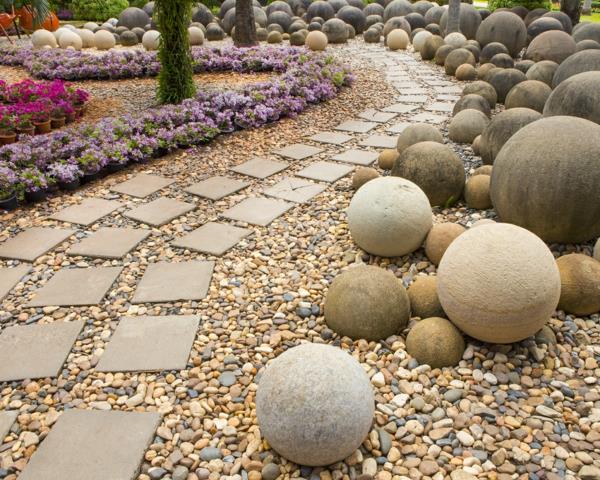 σχεδιασμός κήπου με πέτρες βότσαλα ελκυστικός σχεδιασμός κήπου