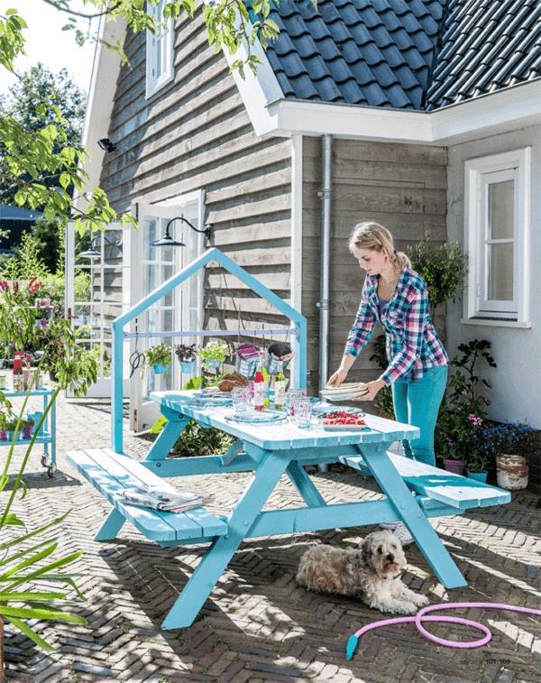 φτιάξτε το δικό σας τραπέζι κήπου βάψτε τα έπιπλα του κήπου σας