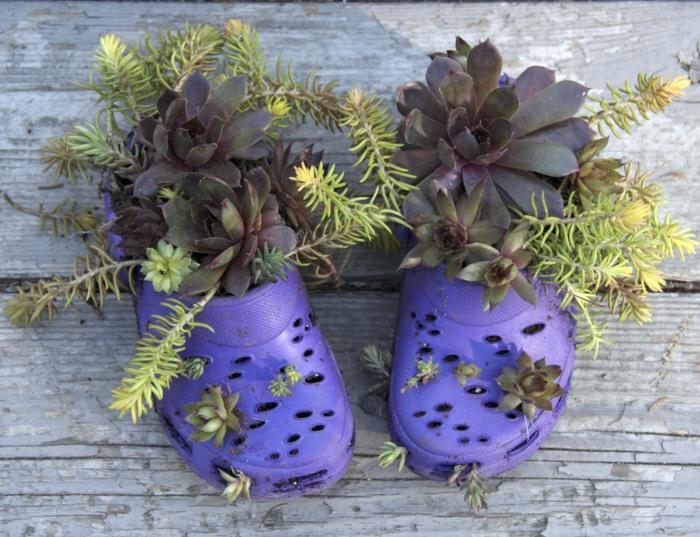 κήπος ομορφύνει ιδέες κήπου γλάστρες παπούτσια