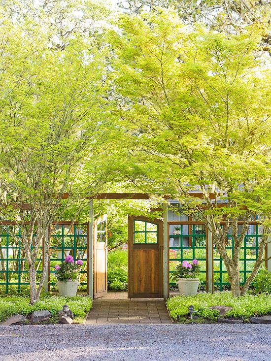 φράχτη κήπου ξύλο braum πλέγμα καφέ πράσινο ξύλο αέρινο