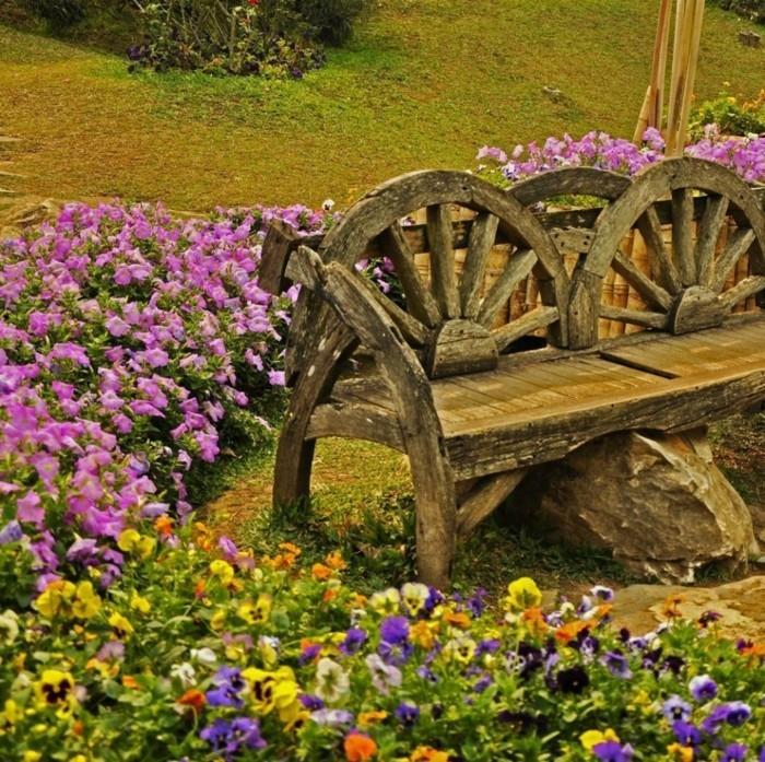 φτιάξτε τον δικό σας πάγκο κήπου από παλιές ξύλινες ρόδες