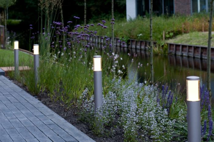 φωτισμός κήπου μοντέρνα εξωτερικά φωτιστικά led φώτα ιδέες σχεδιασμού κήπου