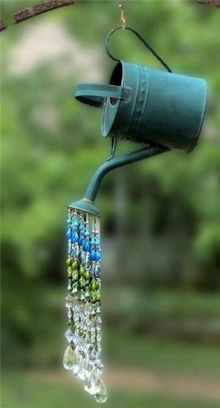 DIY διακόσμηση κήπου ποτίσματος γυάλινες χάντρες diy ιδέα